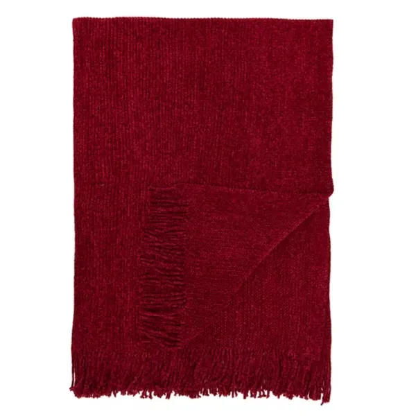 Kirklands Merlot Ribbed Chenille Fringe Throw 76743434 Kirklands Merlot Ribbed Chenille Fringe Throw 76743434 - Image 1
