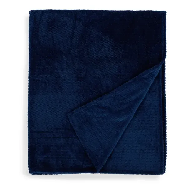 Kirklands Navy Dreamy Plush Ribbed Throw 14213718 Kirklands Navy Dreamy Plush Ribbed Throw 14213718 - Image 1